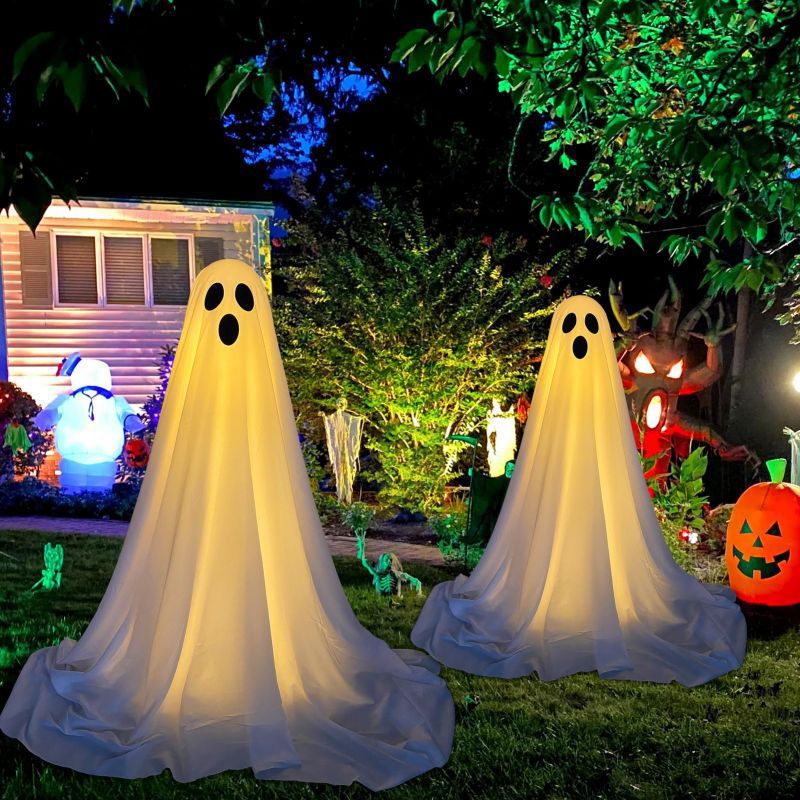 Halloween Glowing Ghost Decorations – LED Spooky Spirits