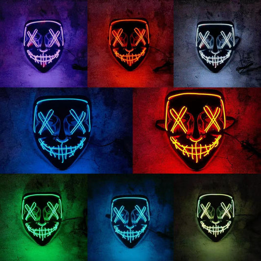 LED Purge Mask – Lysande skräckmask för Halloween