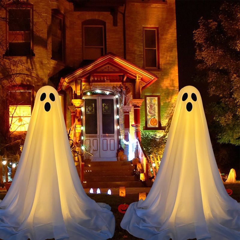 Halloween Glowing Ghost Decorations – LED Spooky Spirits