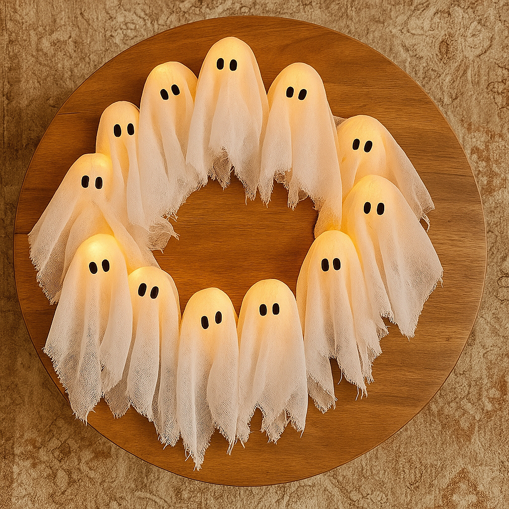 Halloween Ghost Wreath Light