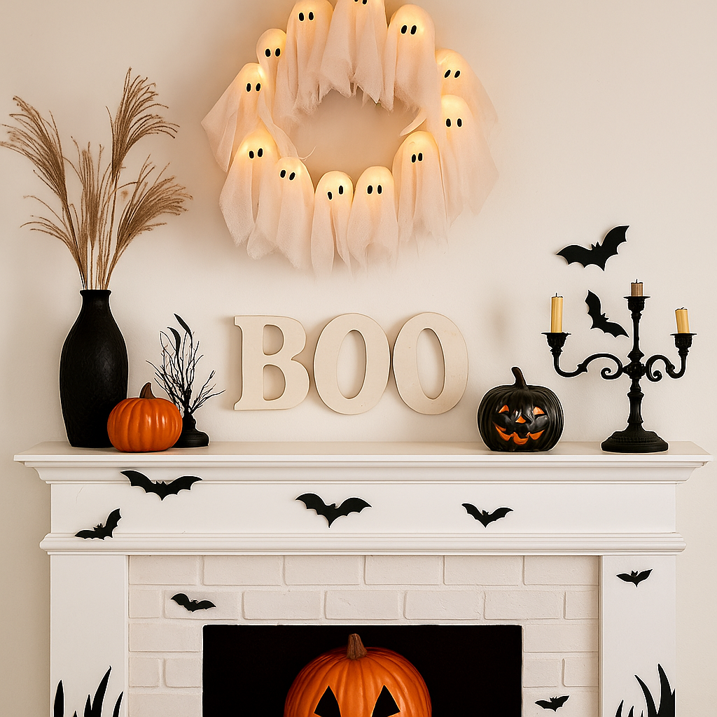 Halloween Ghost Wreath Light