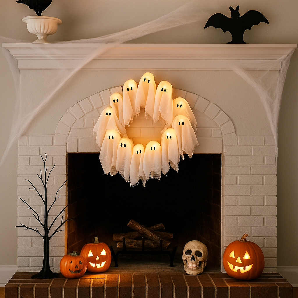 Halloween spök-kransljus Kvalio