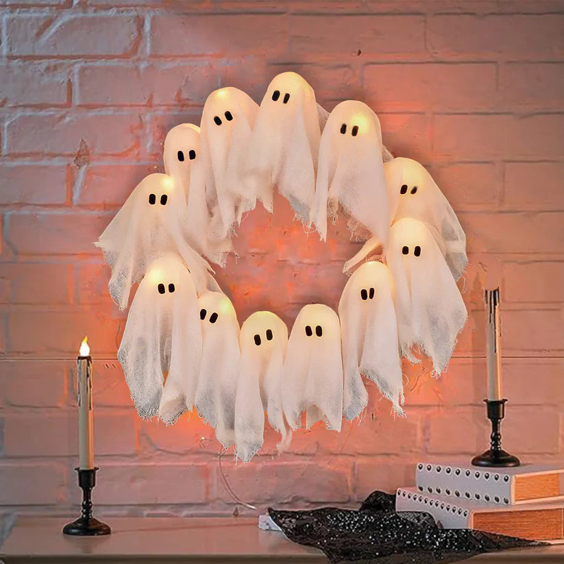 Halloween Ghost Wreath Light