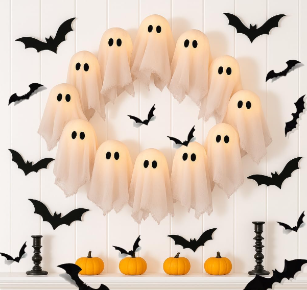 Halloween Ghost Wreath Light