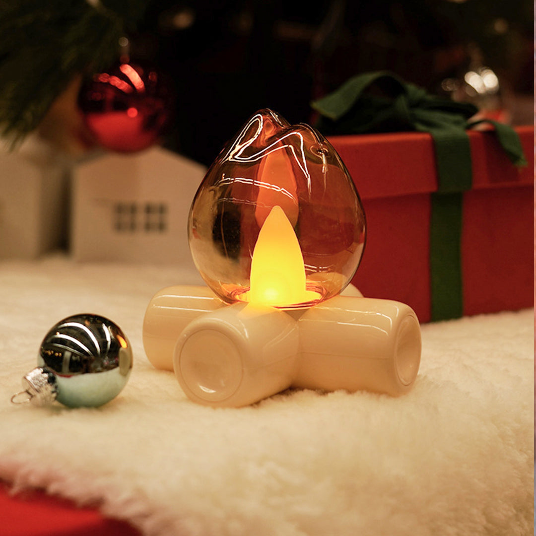 Halloween Flame Glow Lamp – Spooky Glass Light