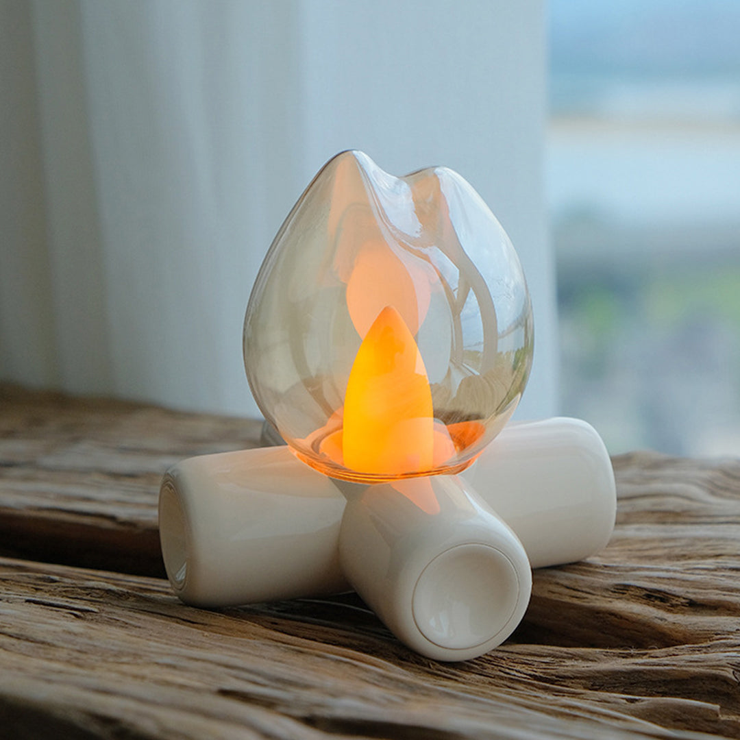 Halloween Flame Glow Lamp – Spooky Glass Light