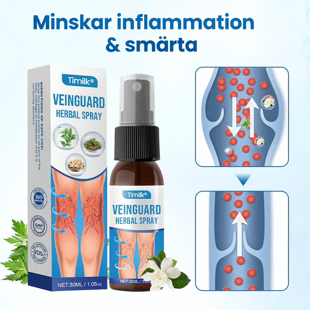 Timilk VeinGuard Herbal Spray – naturlig behandling för venenhälsa
