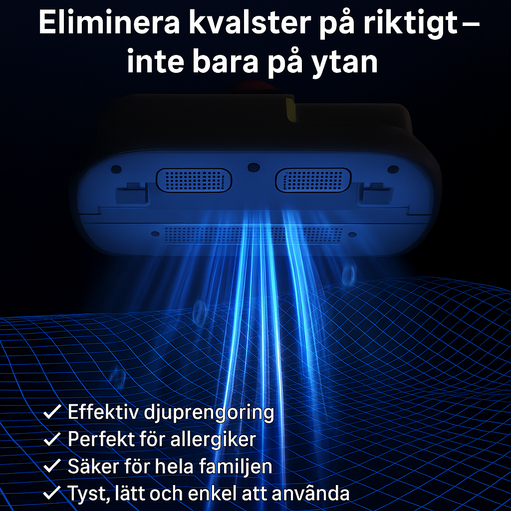 Djupgående kvalsterdammsugare som eliminerar dammkvalster för en allergifri nattsömn