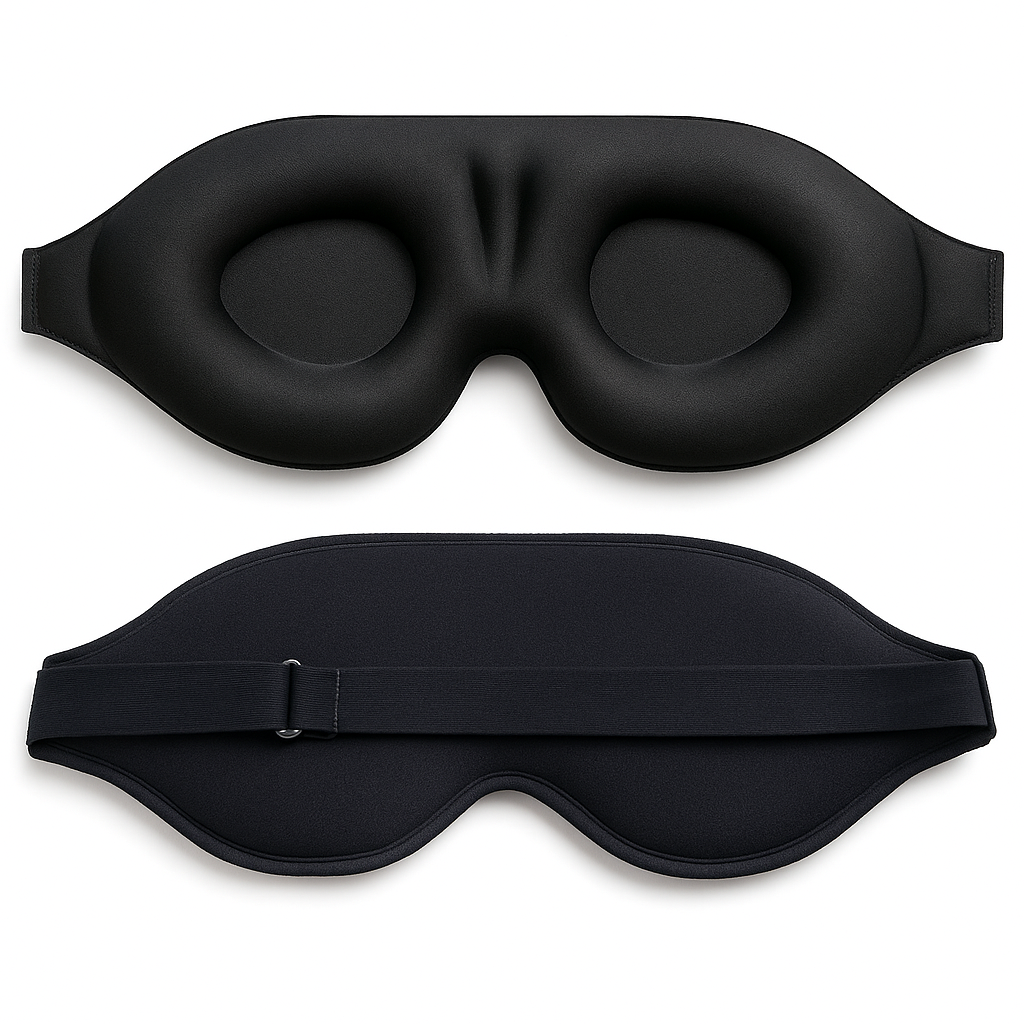 Silkeslen 3D sovmask med fri ögonrörelse och justerbart band