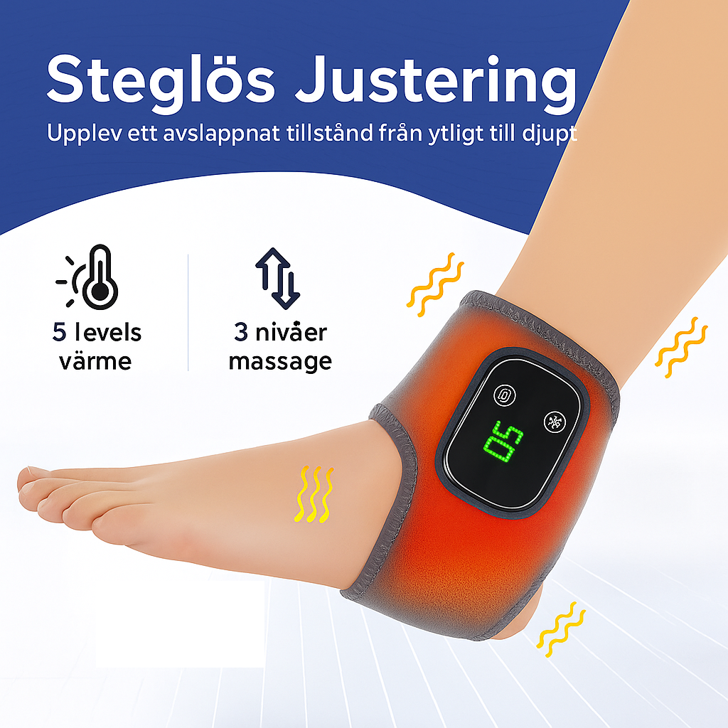 Uppladdningsbar elektrisk fotledsmassör med 3 intensitetslägen för massage