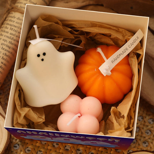 Halloween ljusset – Spöke, pumpa & bubbelkub-ljus (3 st)