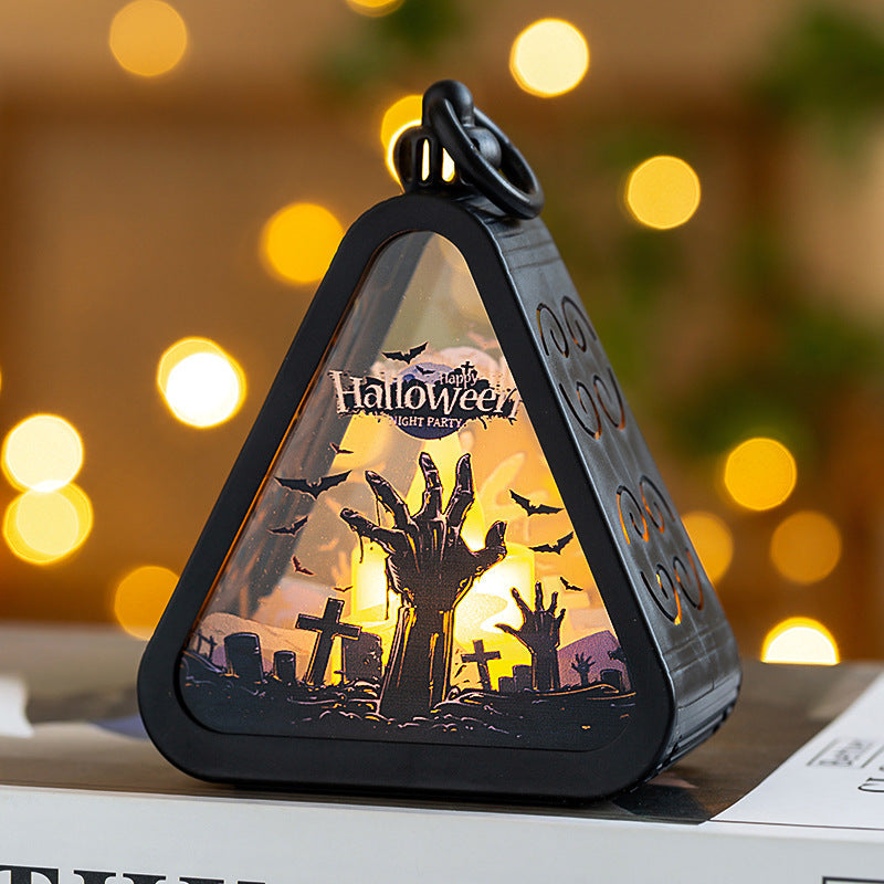 Halloween Pumpkin Lantern Light – Spooky Triangle LED Decoration