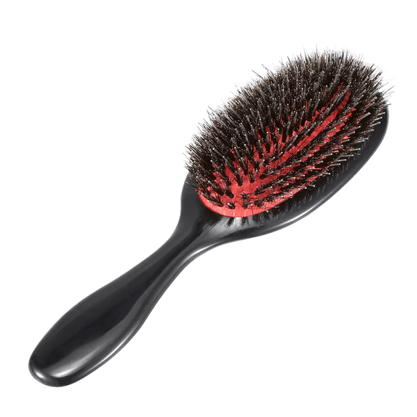 HairBrushPro hårborste i svart med vildsvinsborst
