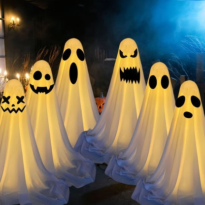 Halloween Glowing Ghost Decorations – LED Spooky Spirits