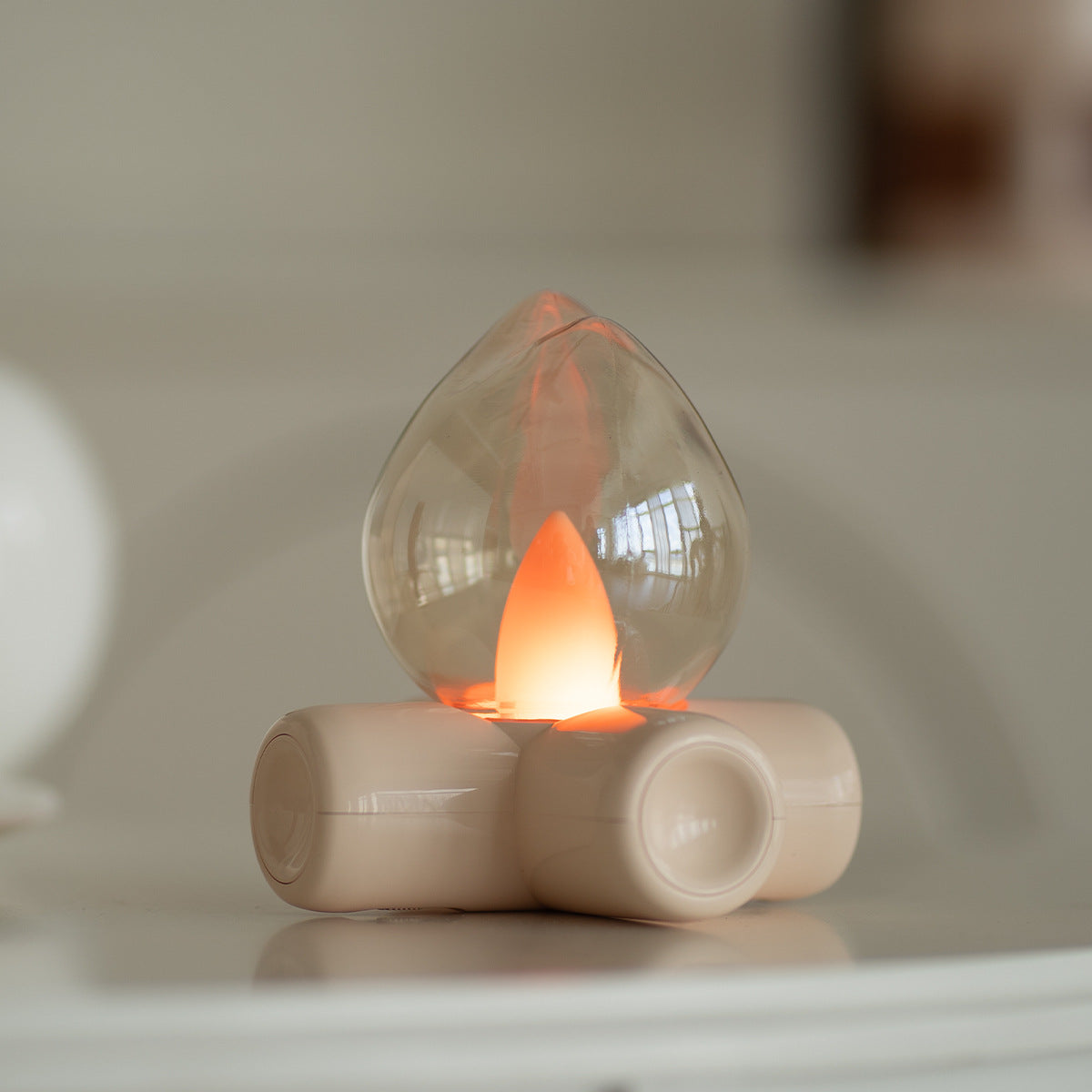 Halloween Flame Glow Lamp – Spooky Glass Light