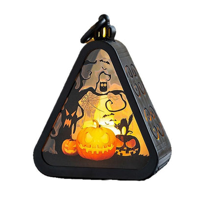 Halloween Pumpkin Lantern Light – Spooky Triangle LED Decoration