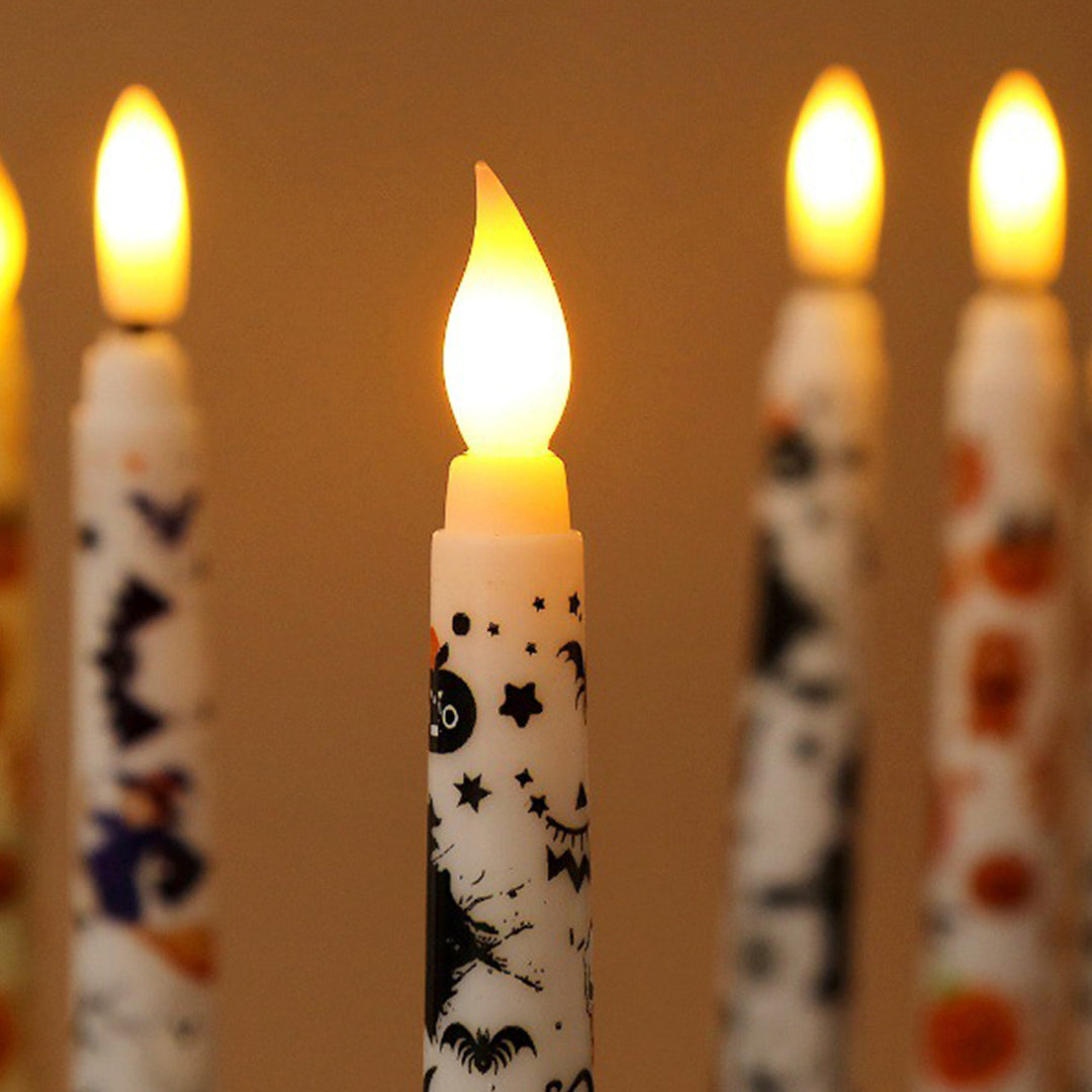 Halloween LED Taper Candles – Flameless Decorative Lights