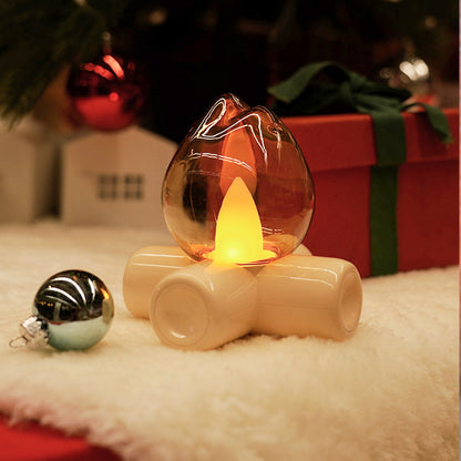 Halloween Flame Glow Lamp – Spooky Glass Light