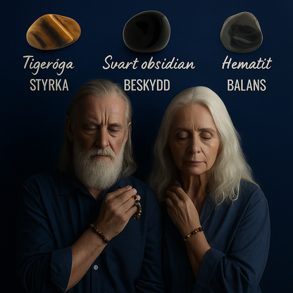 Trippelbeskyddande Armband – Tigeröga, Obsidian & Hematit