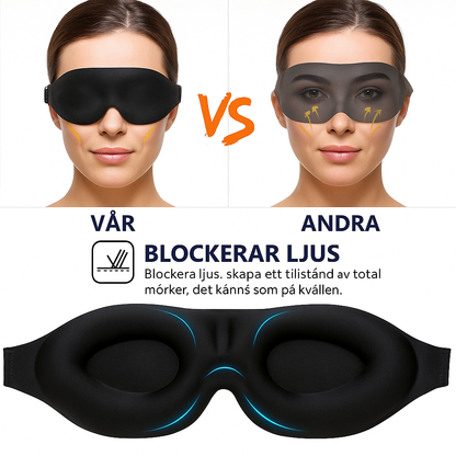 Sovmask i kylande silkestyg som blockerar 100 % ljus för djup sömn