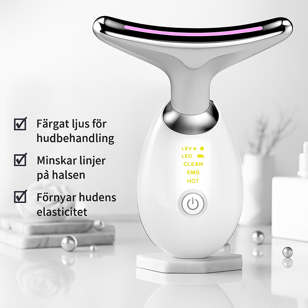 GlowUp™ Mikroström Ansikts- & Nackmassage – Reducera Rynkor & Strama Upp