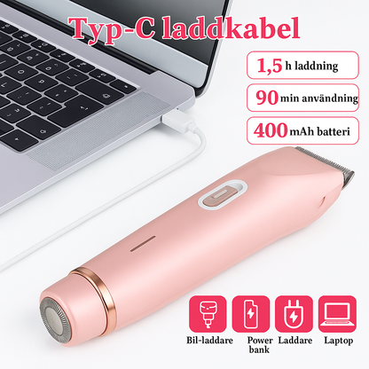 Kompakt och trådlös rakapparat för kvinnor – perfekt för resor och duschbruk