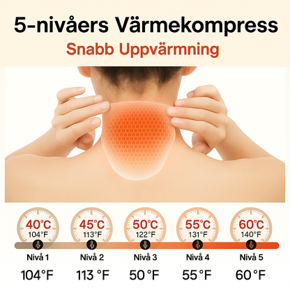 Trådlös värmedyna för nacke med LED-display och 5 värmenivåer mot muskelspänningar