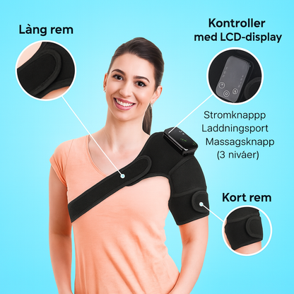 Person använder ShoulderRelief för att minska stelhet och förbättra rörlighet i axeln