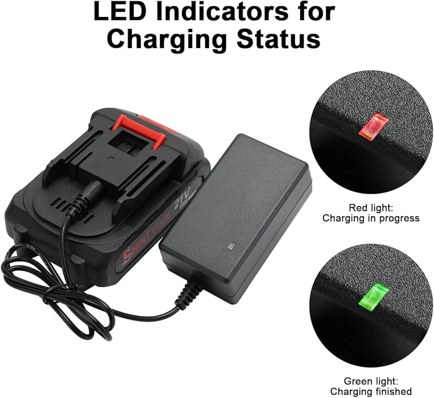 DC21V Lithium Batteriladdare EU – Adapter för Makita 18V/21V Batterier (5.5x2.1mm, 2A) KVALIO