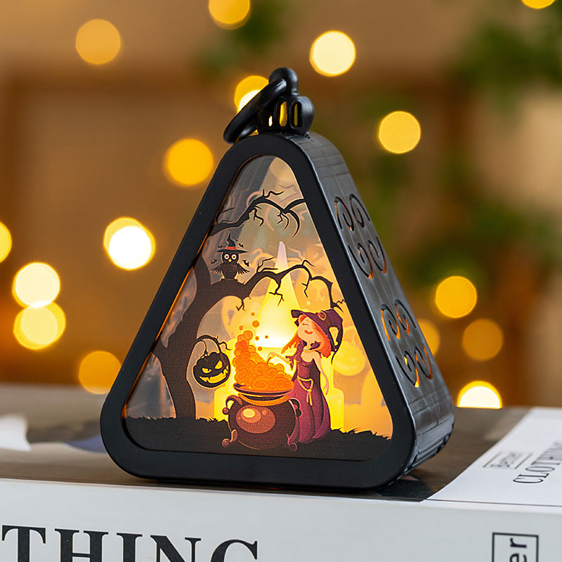 Halloween Pumpkin Lantern Light – Spooky Triangle LED Decoration