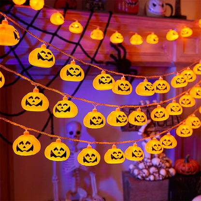 Halloween String Lights – Pumpkin, Ghost, Bat, Eyeball & Maple Leaf Designs