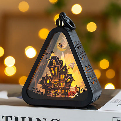 Halloween Pumpkin Lantern Light – Spooky Triangle LED Decoration