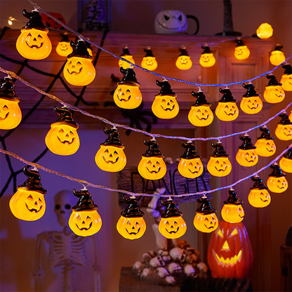 Halloween String Lights – Pumpkin, Ghost, Bat, Eyeball & Maple Leaf Designs