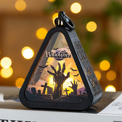 Halloween Pumpkin Lantern Light – Spooky Triangle LED Decoration