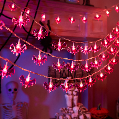 Halloween String Lights – Pumpkin, Ghost, Bat, Eyeball & Maple Leaf Designs