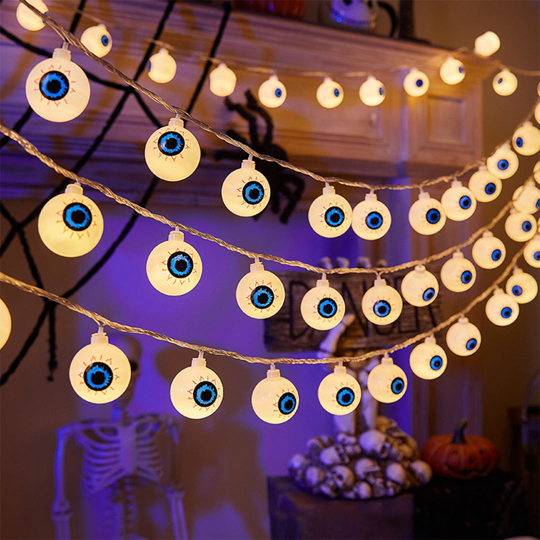 Halloween String Lights – Pumpkin, Ghost, Bat, Eyeball & Maple Leaf Designs