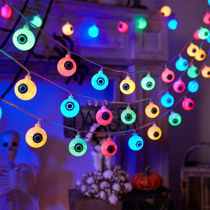 Halloween String Lights – Pumpkin, Ghost, Bat, Eyeball & Maple Leaf Designs