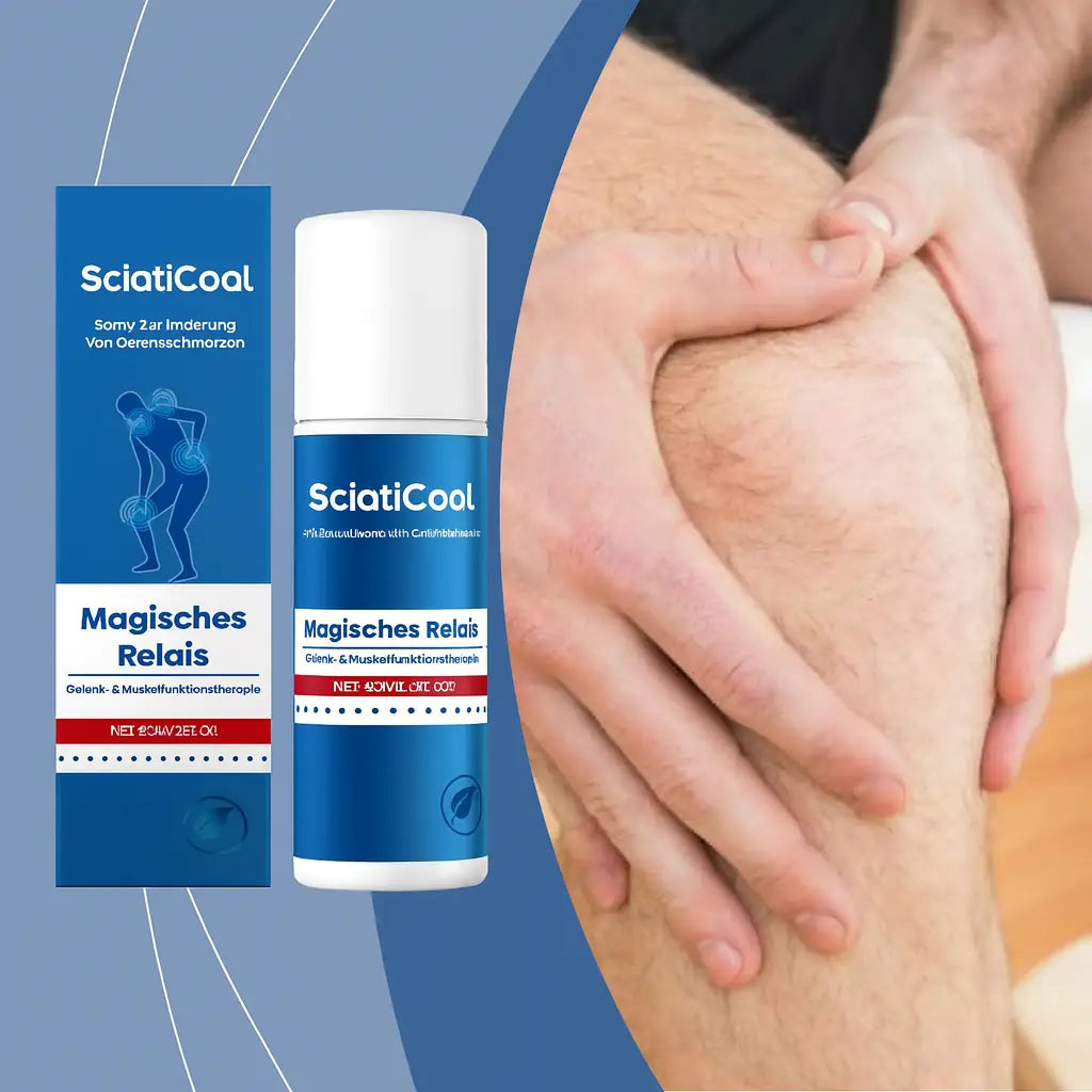 SciatiCool™ smärtlindrande spray för leder och muskler – växtbaserad formula med snabb absorption, djupverkande effekt och kladdfri applicering. Idealisk för axlar, rygg, ben, höfter och nacke. Effektiv behandling mot stelhet, inflammation och muskelspänningar.