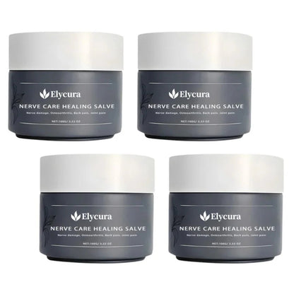 Elycura massagesalva 100 g i 4-pack mot vit bakgrund