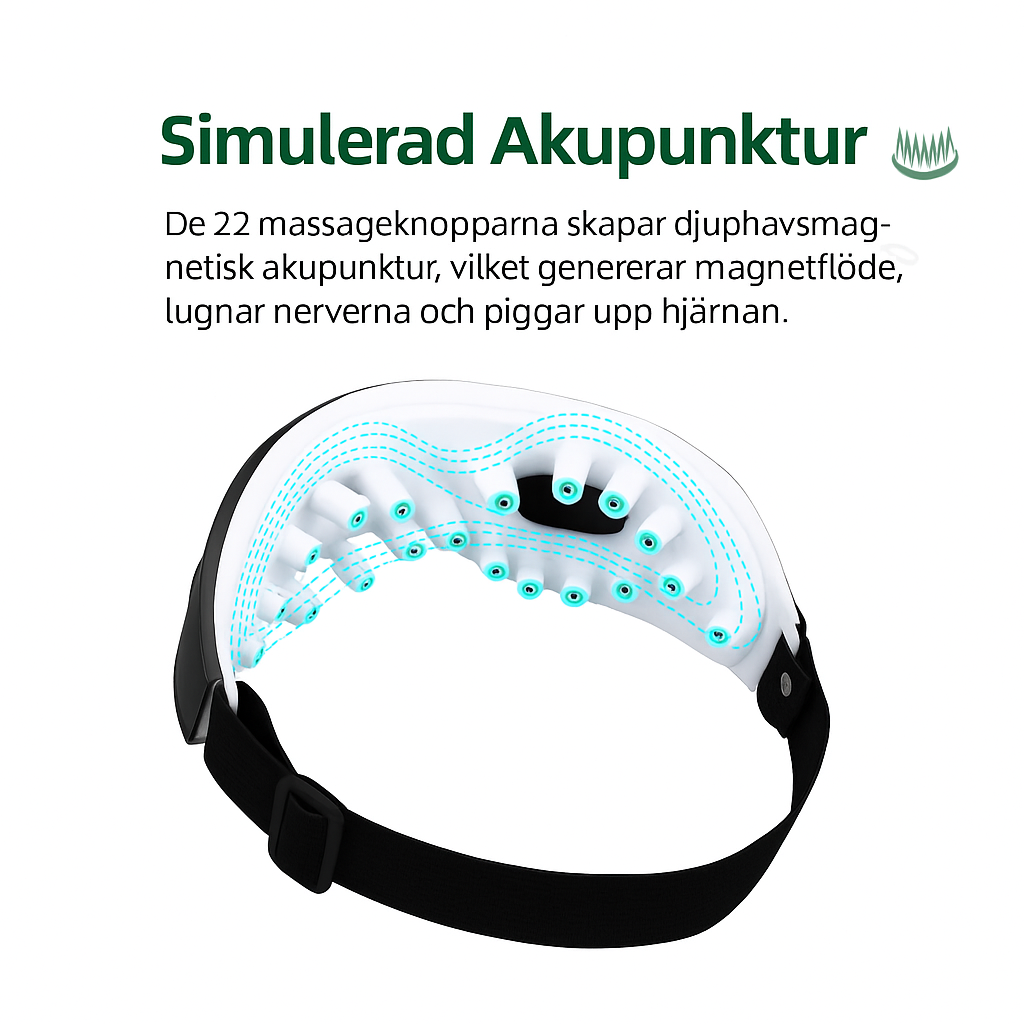 Ögonmassagens luftkuddar sedda inifrån