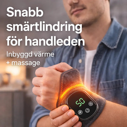 Handledsvärmaren med värme och massage i bruk