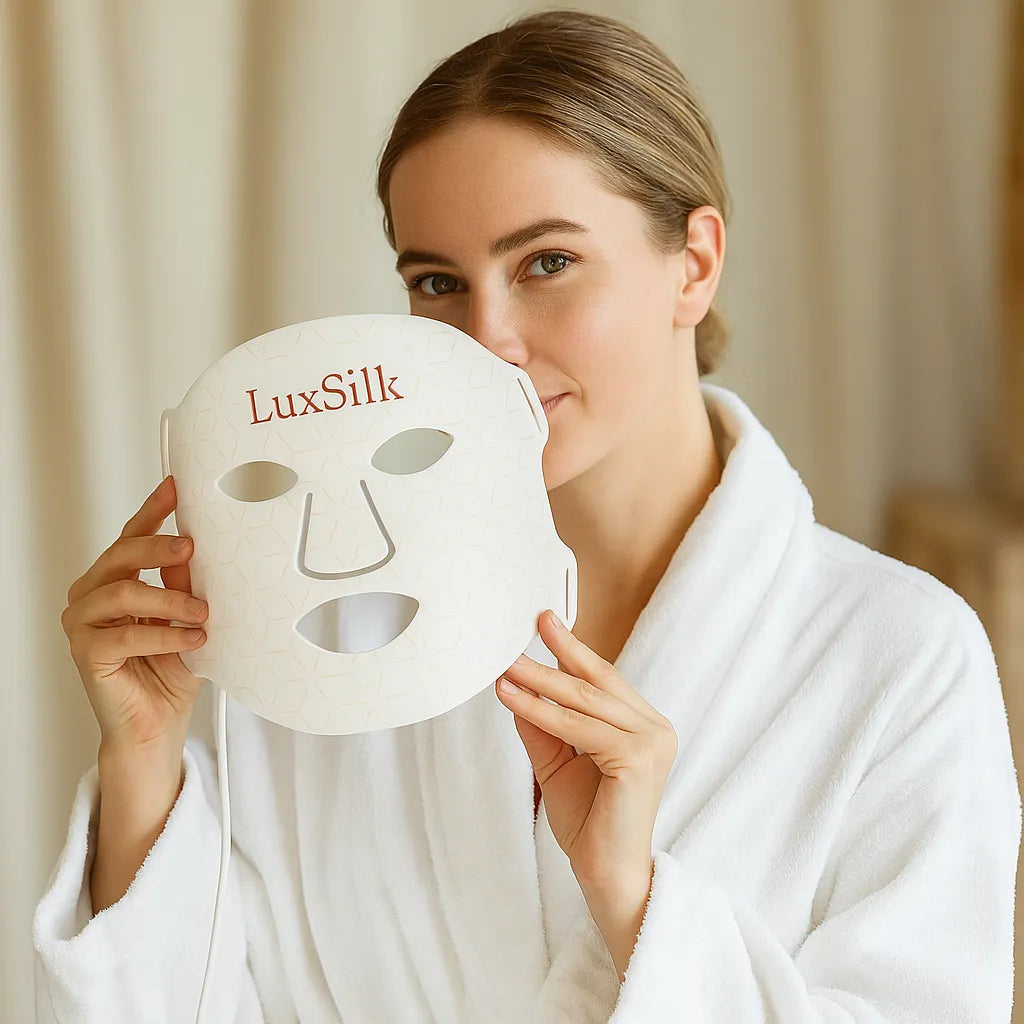 LuxSilk™ Ljusterapimask – Kollagenboost, Anti-Age & Hudföryngring KVALIO