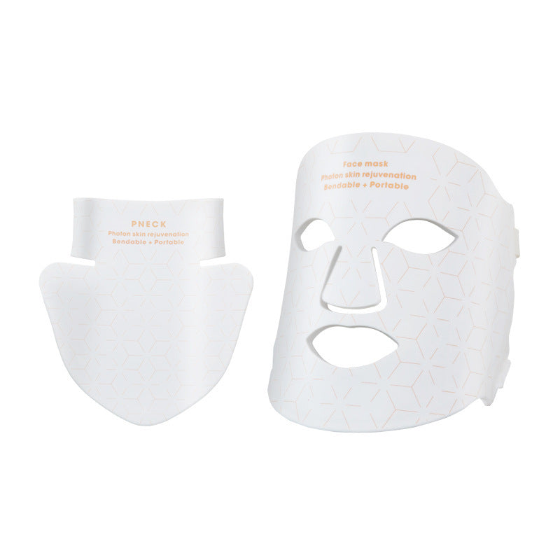 LuxSilk mask och halsdel i vitt silikon