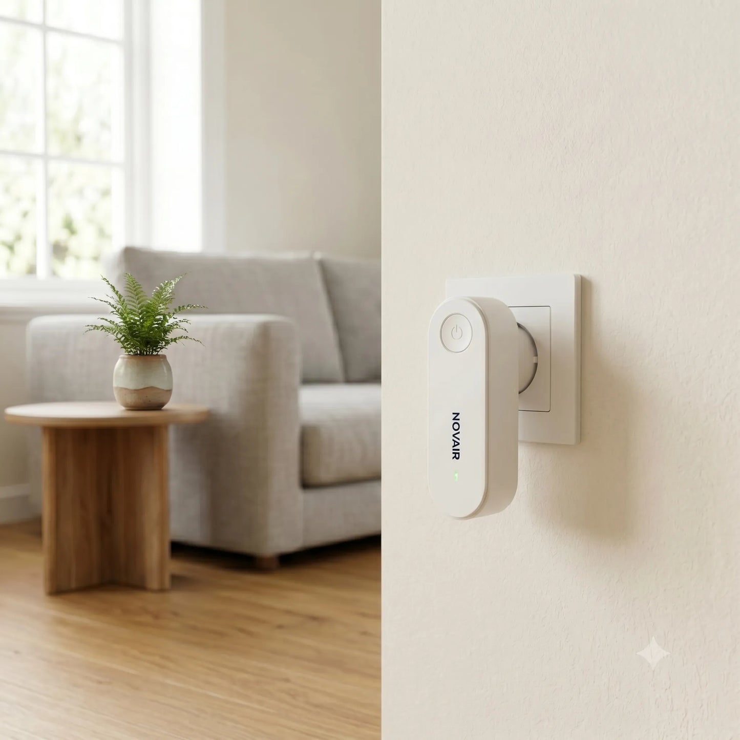 Novair™ Jonisk Luftrenare – Filterfri & Tyst | Mot Damm, Allergener, Rök & Lukt KVALIO