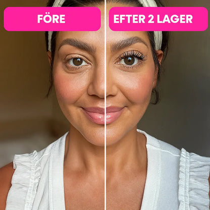 Kvinna med PrimeLash mascara på fransarna