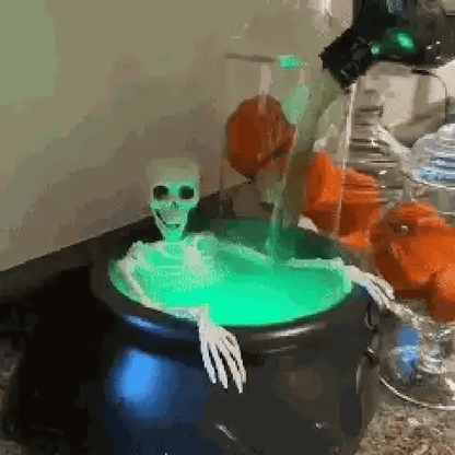 Halloween Skeleton Cauldron Fog Maker – Spooky Party Decoration