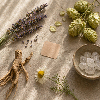Lavendel och humle bredvid sömnplåstren