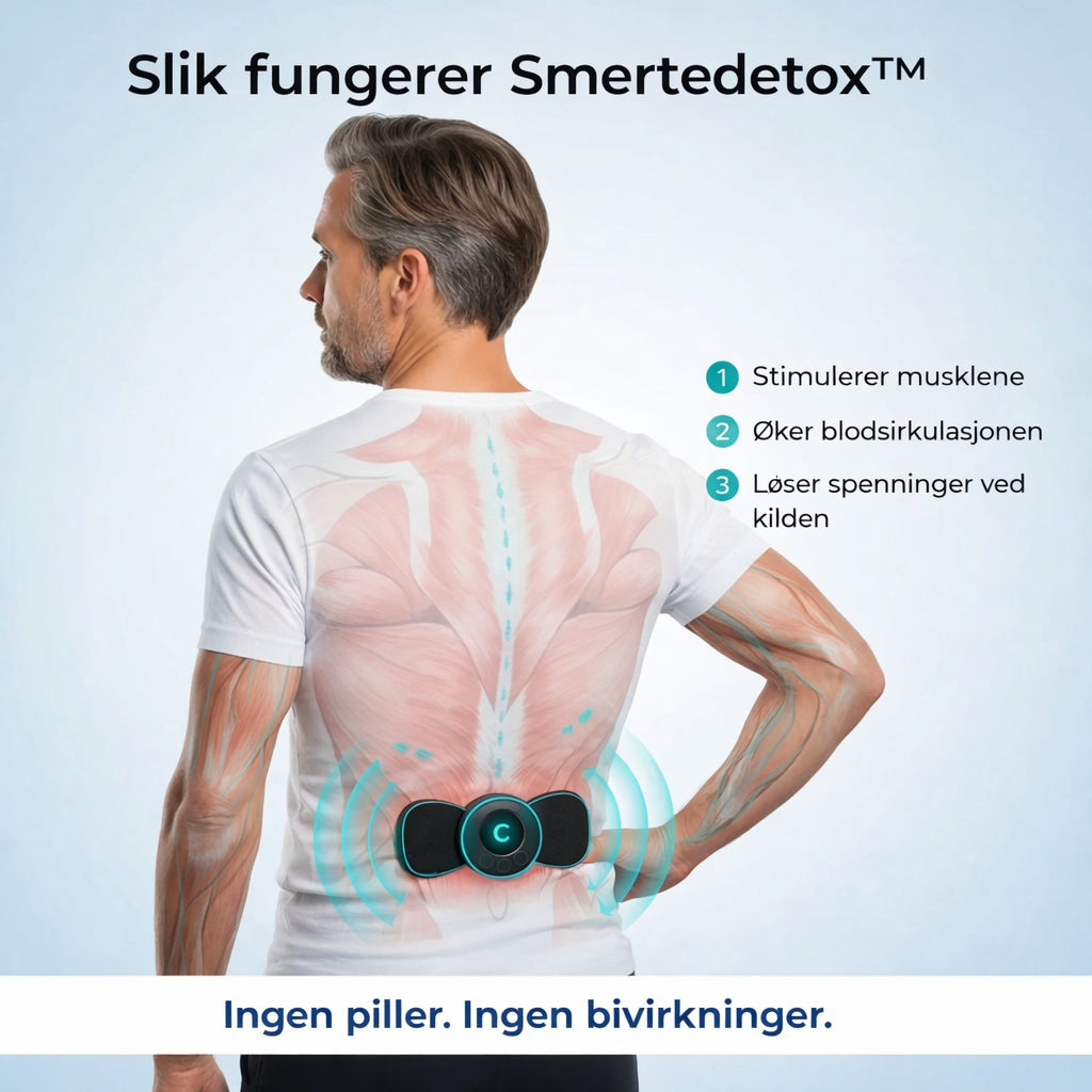 Illustration av placeringspunkter på ryggen för TENS-elektroder