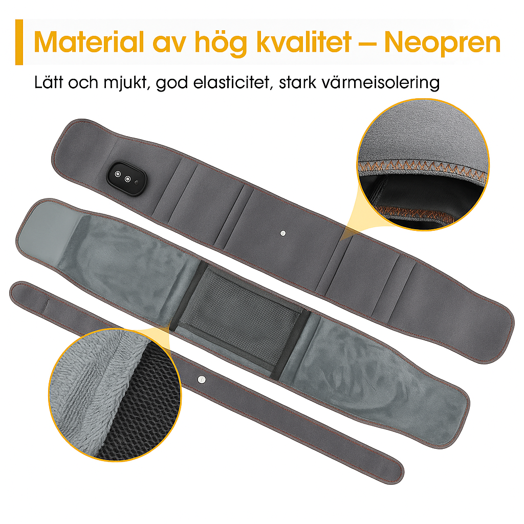 Värmebältet i neopren med förlängningsrem
