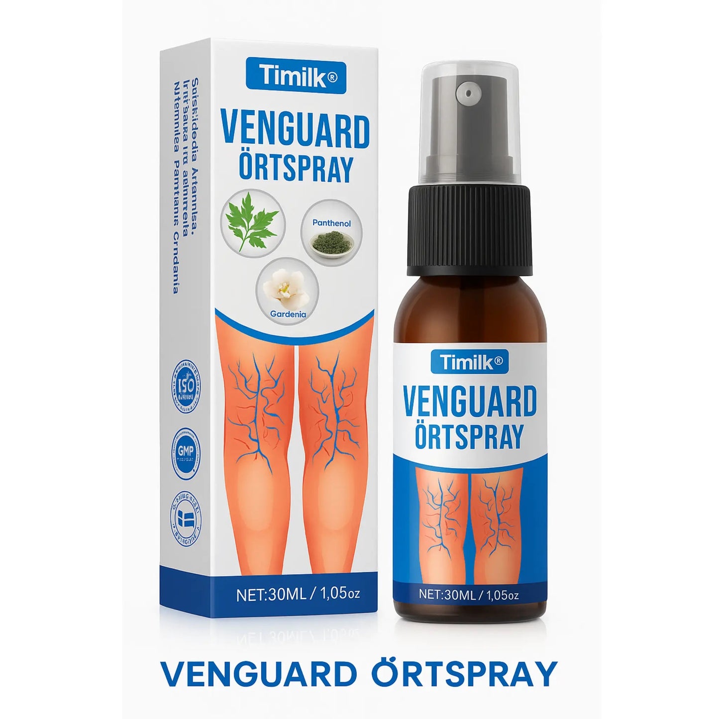 Timilk VeinGuard örtspray med förpackning